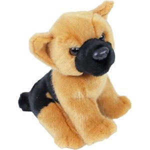 Uni-Toys - Duitse herdershond, zittend - zonder riem - 18 cm (hoogte) - pluche hond, huisdier - pluche