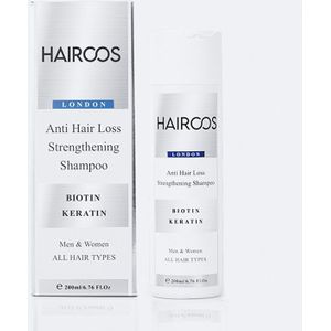 ANTI-HAARUITVAL SHAMPOO-HAIROOS- LONDON- HAAR VERZORGING -200 ML-BIOTINE-KERATINE-