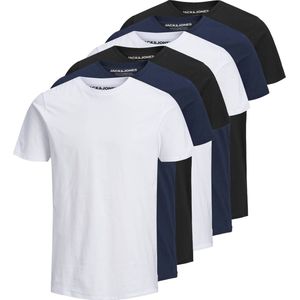 Jack & Jones - Shirt - Marine/Zwart/Wit - Katoen - 6er Pack