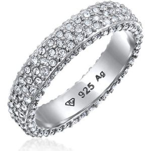 Elli Dames Ring Stenen Dames Memoire Glazen Kristallen Xilion Cut Wit 925 Sterling Zilver