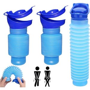 Goodivery® -Urinaal Mannen - 2 stuks krimpbare urinoir 750 ml voor mannen en vrouwen - draagbare mobiele toiletpot - urinefles - herbruikbaar voor noodgevallen in het verkeer en wachtrijen voor campers - set van 2