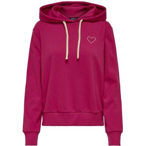 Only Trui Onlnoli L/s Heart Hood Swt 15312874 Granita/gold String Dames Maat - M