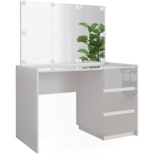 Vicco - Marla - Kaptafel - Wit Hoogglans - Inclusief Spiegel - LED Verlichting