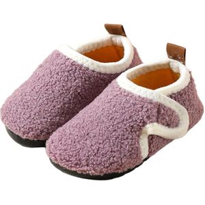 Herfst/Winter Kinder Katoenen Pantoffels - Antislip Katoenen Pantoffels met Zachte Zolen - Peuter en Baby Wandelende Katoenen Pantoffels - Warme Antislip Katoenen Pantoffels voor Binnen - Klittenband Ontwerp - 24/25
