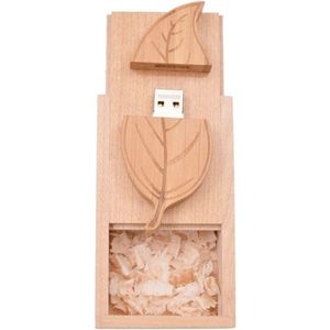 Houten Blad USB Stick 16GB - Creatieve Geheugenopslag en Gegevensoverdracht