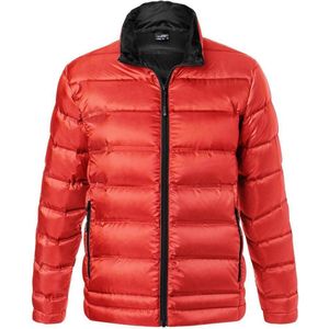 James and Nicholson Heren Quilted Down Jacket (Vlam rood/zwart)