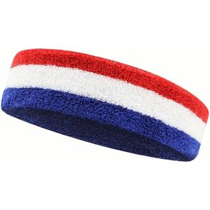 Haarband Nederlandse vlag - Koningsdag - Zweetband - Nederlandse vlag haarband - koningsdag accessoire - rood wit blauw