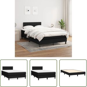 The Living Store Boxspringbed - Pocketvering - 120 x 200 cm - Zwart - Verstelbaar hoofdbord - Middelharde ondersteuning - Huidvriendelijk topmatras