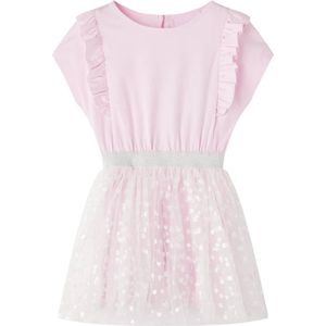 vidaXL - Kinderjurk - met - ruches - 140 - lichtroze