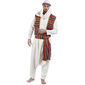 Limit - 1001 Nacht & Arabisch & Midden-Oosten Kostuum - Bedouin Arabische Schiereiland Badr Ben Qabda - Man - Bruin, Wit / Beige - Maat 60 - Carnavalskleding - Verkleedkleding
