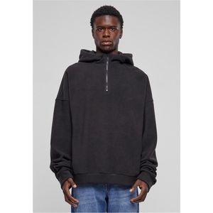 Urban Classics - Oversized Polar Fleece Half Zip Hoodie/trui - XXL - Zwart