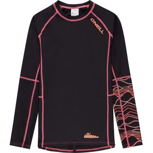 O'Neill Logo Long Sleeve Shirt Skins  Surfshirt - Maat 128  - Vrouwen - zwart/roze/oranje