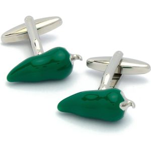 Manchetknopen - Groene Chili Pepers