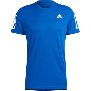 Adidas own the run t-shirt in de kleur blauw.