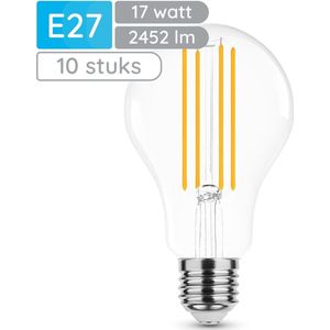 Modee E27 LED Lamp 17W - 2452lm - 4000K - Neutraal Wit - LED Filament Globe A70 - Vervangt 150W Halogeen Gloeilamp - 10 stuks