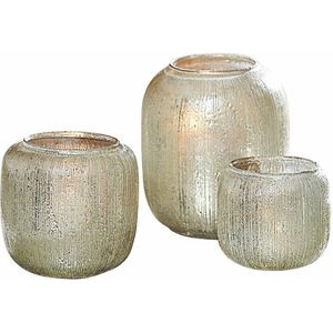 LOBERON - Clioneth - Windlicht Set van 3 - Zilverkleurig