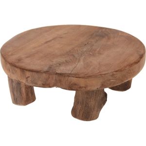 Decoratieve Tafel - Teak - Ø 20 cm - Handgemaakt uit Duurzaam Teakhout