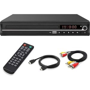 Dvd Speler Met HDMI - Geschikt Voor Divx Ultra, Mpeg1, Mpeg2, Mpeg4 - Full Hd - Regiovrij - Inclusief HDMI En Afstandsbediening - Dvd En Cd Speler - Usb - Inclusief Afstandsbediening - Dvd Films