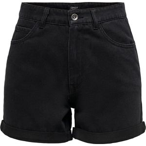 Only Broek Onlvega Life Hw Mom Shorts Noos 15230571 Black Denim Dames Maat - XL