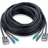 Aten - Aten 2L-1010P/C Kvm Kabel Vga Female 15-pins / 2x Ps/2 Female - Vga Male / 2x Ps/2-connector / 2x 3.5 Mm Male 10.0 M - 30 Dagen Niet Goed Geld Terug