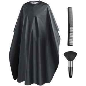 Ibenzoa - Kapperscape Set - Zwart - Professioneel Gebruik - Verstelbare Hals en Accessoires