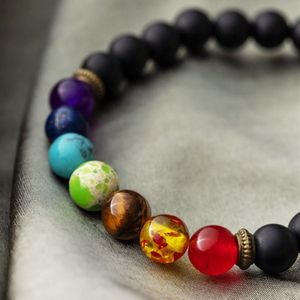 Badu Chakra Armband - Frosted Onyx - Concentratie