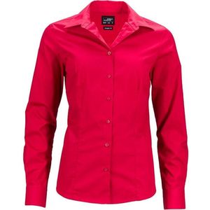 James and Nicholson Dames/dames Longsleeve Business Shirt (Rood)