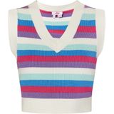 Mymo - Gebreide Trui - Wit - Dames - V-hals - Cropped Model