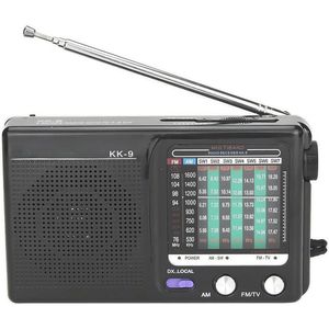 Draagbare 9-bands FM/AM/SW Transistorradio met Sterke Luidspreker - Ideaal voor Binnen en Buiten