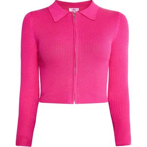 myMo - Kort Vest - Zwart - Ribgebreide Look