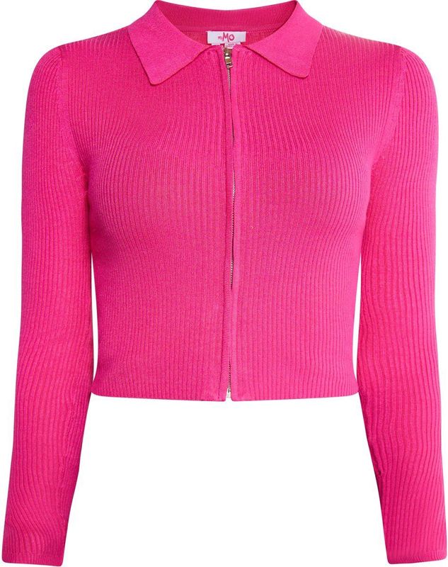 myMo - Kort Vest - Zwart - Ribgebreide Look