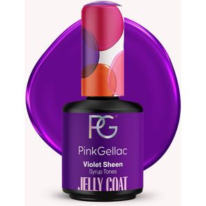 Pink Gellac Jelly Coat Gellak - Violet Sheen 15ml - Paarse Glitter Gel Nagellak - Modern Masquerade Collectie - Gel Nagels Producten
