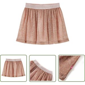 vidaXL Roze Jurk - Kinderrokje - Kinderrokje met glitters 128 zachtroze - Meisjesjurkje - Feestelijk Jurkje - Glitterrokje