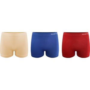 Gianvaglia - Boxershorts - Dames - Naadloos - microfiber en elastisch - set van 3 stuks diverse kleuren - S/L