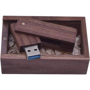 UFARID USB Sticks 16GB /32GB/64GB/128GB Holz USB Speicherstick USB Flash Drive Wood USB 3.0 Thumb Drive mit Holzkiste (16GB, Carbonisierung Holz)