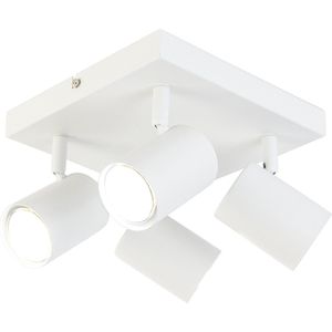 QAZQA jeana - Moderne Dimbare LED Smart Plafondspot | Spotje | Opbouwspot incl. wifi met Dimmer - 4 lichts - L 20 cm - Wit - Woonkamer | Slaapkamer | Keuken