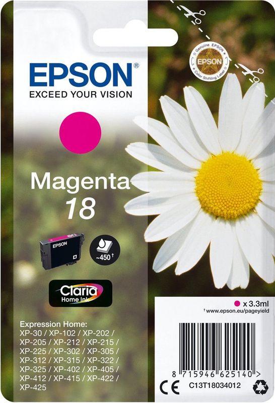 Epson Daisy C13T18034022 inktcartridge 1 stuk(s) Origineel Magenta
