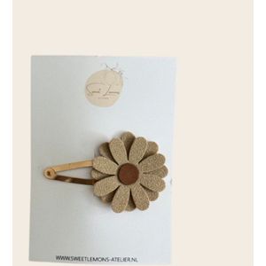 Madelief Suède Bruin - Klikklak Haarspeldjes - Meisjes Haarspeldjes