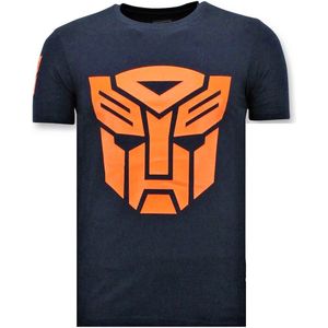 Stoere T-shirt Mannen - Transformers Print - Blauw