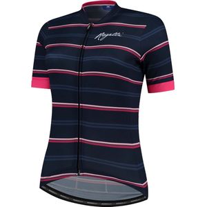 Rogelli Stripe Fietsshirt - Korte Mouwen - Dames - Groen, Roze - Maat L
