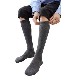 4 Paar Donex kniekousen Katoen - Naadloos - Heren/Dames - Antraciet - Maat 35-38