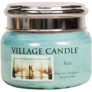 Village Candle Geurkaars - Rain Ø9,5 x 8 cm Wax Blauw
