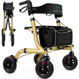 Safe Age - Rollator - Goud - Lichtgewicht en Opvouwbaar - Zitfunctie
