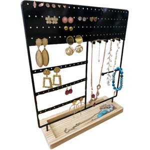 Staalsmid Sieradenrekje Zwart - Sieraden display – Sieraden opbergen – Sieradenstandaard – Sieradenrek - Oorbellenrekje