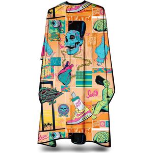 Kapperscape, originele Barbermood barbercape, cape, zwart en wit, professionele haardesign cape, snijcape, cape voor volwassenen, kappersbenodigdheden, kapperscape, zwart