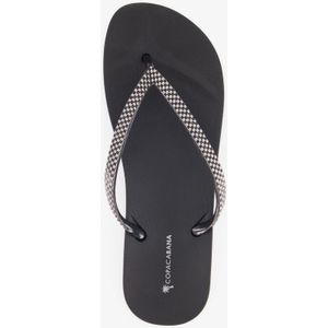 Copacabana dames teenslippers zwart met steentjes - Maat 39