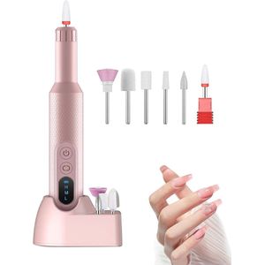 Nagelvijl - Pedicureset electrisch - Elektrische Nagelvijl - Nagelfrees electrisch - Draadloze Nagelfrees - 6 soorten boortjes - Gebruik beide handen - voeten Weinig - Type C-opladen - voor acryl- en gelnagels - ontworpen voor thuisgebruik