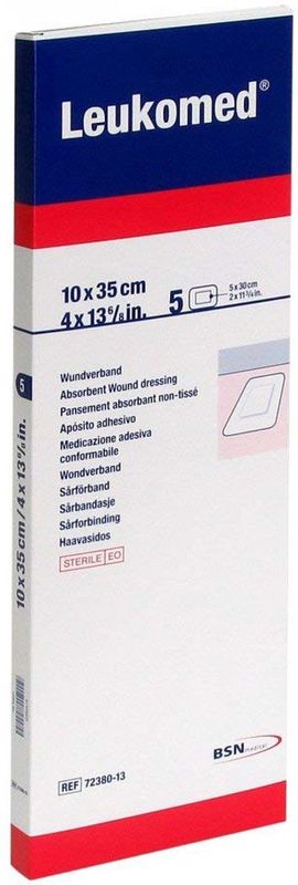 Leukomed - T Plus - Wondpleister - Transparant - 10x35cm - 5 Stuks