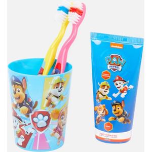Paw Patrol Tandenborstelset voor kinderen met beker en tandpasta 4-delig Blauw