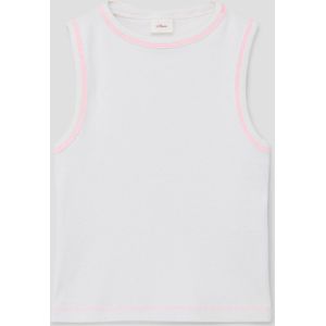 s.Oliver - Top - Pink / Wit - Aansluitende Pasvorm - Mouwloos